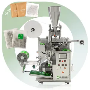 Triangle Paper Package Vertical Packaging Leaf Tea Bag Make Fill Pack Machine with Thread Label