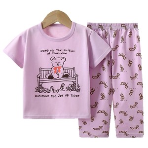 Nuovo estivo <span class=keywords><strong>pigiama</strong></span> da ragazzo in puro <span class=keywords><strong>cotone</strong></span> per bambini a maniche corte per bambine vestiti con aria condizionata abbigliamento per bambini - Product Image 5