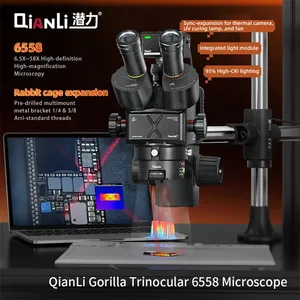 Microscopio Trinoculare Zoom Qianli 6558X 6.5X-58X 6558 per Riparazione Saldatura Schede Madri Telefoni Cellulari Strumento ad Alta Definizione - Product Image 2