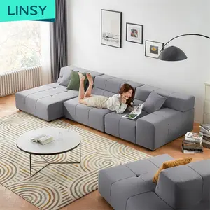 Linsy豪华意大利大型模块化休息室沙发现代设计沙发家具客厅沙发Tbs022