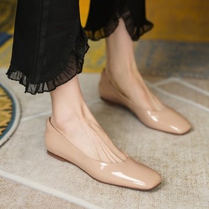 Sandalias de cuero de verano para mujer, zapatos planos para mujer y niña, zapatos de tacón bajo con boca poco profunda, pantuflas, zapatos elegantes para oficina para mujer - Product Image 5