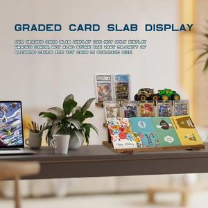 Expositor de tarjetas de béisbol de madera, estante de escritorio de 3 niveles para tarjetas de celebridades - Product Image 3