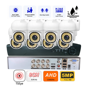 Sistema de Vigilancia CCTV con Cámara de Seguridad Analógica TSEye de 8 Canales y 5MP, Kit XVR AHD Impermeable IP66, Detección Humana, Alarma, Monitoreo por Aplicación - Product Image 1