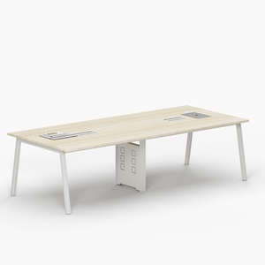 Modern White Steel Wood Frame Luxury Meeting Desk Large Conference <b>Table</b> for <b>Office</b> School or Hotel-Furniture Wholesale - Product Image 5