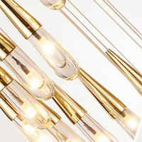 OEM/ODM Villa Hôtel Intérieur Grand Lustre Goutte De Pluie Cristal Lampadaire Moderne De Luxe Escalier En Spirale Lustre