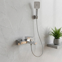 Ensemble de douche mural en laiton de haute qualité à double fonction avec robinet de baignoire en céramique pour salle de bain de villa