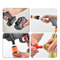 Lave-voiture Pistolet à mousse portable puissant haute pression 24v Lithium sans fil Jet d'eau Lave-voiture