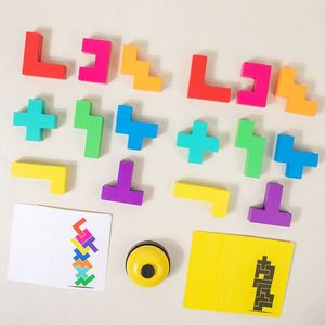 Wooden <b>Building</b> <b>Blocks</b> Battle Board 2 Players Stacking Toy Balance Tower Games for Kids - Product Image 5