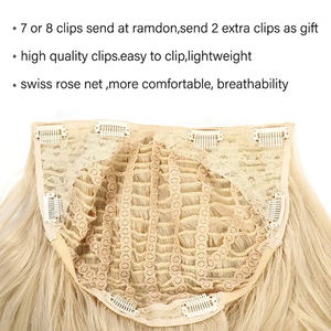 Perruques synthétiques résistantes à la chaleur de 28 pouces en gros, demi-perruque et extensions en U pour femmes, type à clipser - Product Image 4