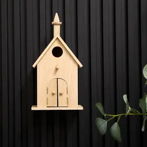 Bahçe İçin Ahşap Kuş Kafesi Küçük Kuşlar İçin Çevre Dostu Özelleştirilebilir Açık Hava Yemliği Asma Kancalı Tünek Dekoratif Yuvalama Kutusu Kuş - Product Image 6