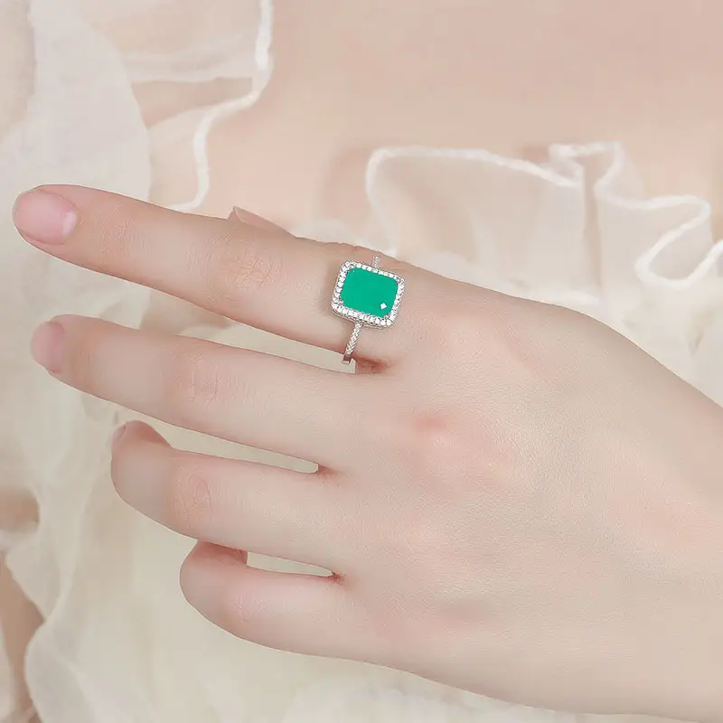 925 स्टर्लिंग सिल्वर लक्जरी शादी की सगाई की अंगूठी उत्तम आभूषण सालगिरह उपहार महिलाओं के लिए कृत्रिम टूमलाइन अंगूठी