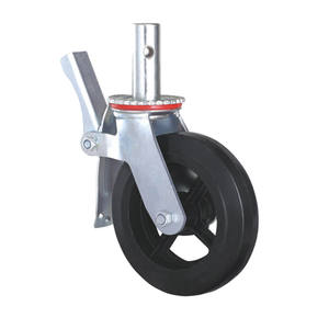 İskele Pu ağır 6 inç 8 inç kauçuk iskele boru sarhoş tekerlek fren ile - Product Image 4