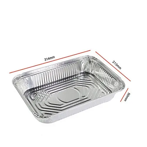 Wholesale Disposable Aluminum Food Container Silver Aluminum Foil Lunch Box Tray