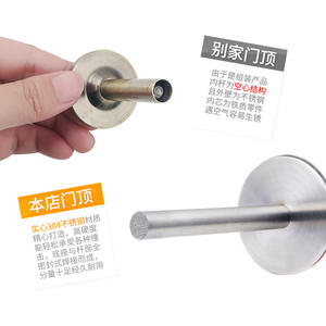 Butée de porte en acier inoxydable 304 sans perçage, épaissie, solide, anti-collision, butée de porte supérieure pour salles de bain, butée de porte en caoutchouc - Product Image 1