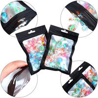 Bolsas de Mylar Negras Personalizadas con Cierre Hermético, Bolsa de Aluminio con Ventana Transparente para Almacenamiento de Alimentos con Sellado Automático