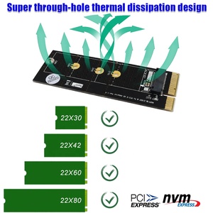 2025 yeni PCI Express 4.0 PCI-E 3.0 4X için <span class=keywords><strong>M</strong></span>.2 NGFF anahtar-<span class=keywords><strong>m</strong></span> 2280 NVME SSD dönüştürücü adaptör kartı ile soğutucu dikey kurulum - Product Image 2