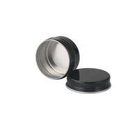 Petit pot rond en aluminium noir de 30ml 30g 1 oz pour le stockage du baume à lèvres, récipient d'emballage de cosmétiques, boîte en fer blanc pour bougie