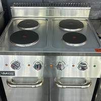 Cuisinière à gaz commerciale 4/6 brûleurs, style européen, en acier inoxydable, verticale, avec four à convection électrique