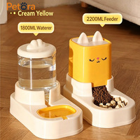 Fontaine à eau et distributeur automatique pour chat Petora - Ensemble complet - Grande capacité - Garde les pattes au sec - Bouteille étanche avec design à débit continu
