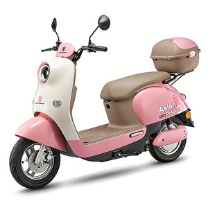 Scooter rétro Asian Dragon 48V/60V 500W beige gris, cyclomoteur électrique urbain, avec coffre arrière, 2 roues, pour adultes - Product Image 3