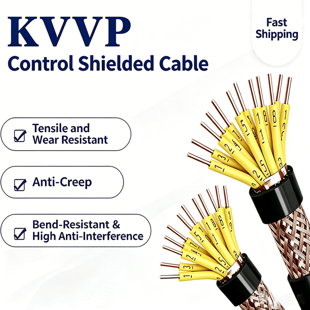 SZYL Factory Wholesale KVVP Braided Shielded PVC Insulated Flame Retardant High Conductivity Pure Copper Industrial Cable
