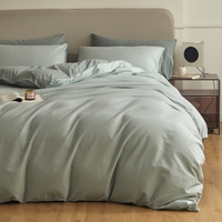 Ensemble de literie de haute qualité 4 pièces 200TC en coton biologique tissé style moderne pour usage domestique