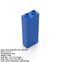 Gobricks GDS-740 Blocs de construction LDD 2454 35274 46212 BRICK 1X2X5 Tuiles murales