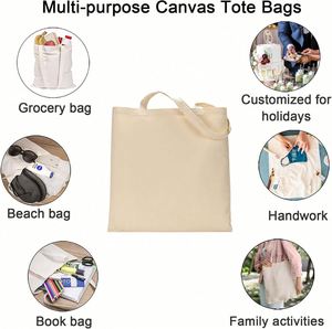 Factory Hot Sell Custom <b>Printed</b> Lunch Beach Shopping Grocery Storage <b>Large</b> Capacity Canvas Cotton Tote Bag - Product Image 5