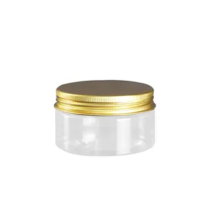 Empty Round 50ml Plastic Cream Jar Clear Jar With Silver Lid Wide Mouth Plastics Cosmetic Jar With Lid
