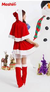 Nuevo Diseño de Disfraz Navideño con Chal Rojo para Mujer, Traje de Santa Claus para Adultos y Niñas para Fiestas - Product Image 3