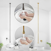 Top 1 Vente Chaude De Luxe Moderne Goutte D'eau Suspendu Salle De Bains Robinet Mural Chaud Froid En Laiton Mélangeur Lavabo Robinet Bassin Robinet