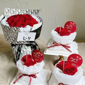 Trung Quốc Ngày Valentine Vòng Giấy Bánh cắm trong Topper bánh thẻ Ngày Valentine trang trí bánh