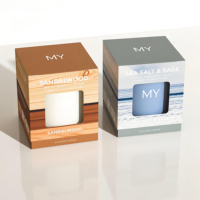 Boîte d'emballage pliable en carton ondulé avec fenêtre transparente en PVC et logo personnalisé, recyclable, pour bougies parfumées et produits de soin de la peau