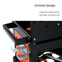 Chariot à outils en fer épaissi à trois niveaux, transfrontalier, avec tiroirs pour réparation automobile, panneau latéral perforé, mobile et multifonctionnel