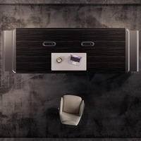 Bureau de direction moderne de luxe en forme de L, en MDF, design modulaire, style minimaliste