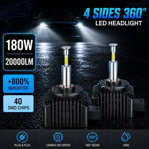 FSYLX Nuovo R5 M13 Faro <span class=keywords><strong>LED</strong></span> <span class=keywords><strong>D1S</strong></span> D3S D8S di Alta Qualità, 180W 20000LM 12V Plug & Play, Lampadina <span class=keywords><strong>LED</strong></span> D2S D4S D5 per Audi Q3 - Product Image 2