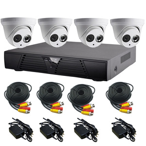 Kit DVR CCTV 4 canaux avec 4 caméras H.264, vision nocturne, système de surveillance de sécurité domestique - Product Image 1
