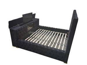 Ensemble de canapé-lit rembourré de luxe OEM pour salon et chambre à coucher, style américain moderne, taille Queen et King, en tissu capitonné et acier inoxydable - Product Image 4