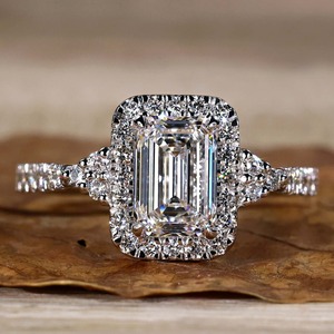 <span class=keywords><strong>Bague</strong></span> de fiançailles en or massif 14K/18K avec diamant cultivé en laboratoire certifié IGI Igi CVD HPHT, taille émeraude, pour <span class=keywords><strong>femme</strong></span>, bijoux - Product Image 1