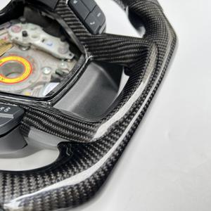 CCexcellent พวงมาลัยคาร์บอนไฟเบอร์ออกแบบเองได้สำหรับฟอร์ด F150ด้วยตะเข็บหนังสีขาวแบบมีรูพรุน - Product Image 4