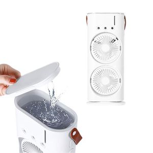 Portable Desktop Led Lighting Minimalist Handle Included Dual-<b>Head</b> Cooling <b>Fan</b> for Promotion - Product Image 2