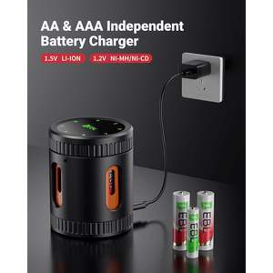 EBL 3600mWh Double <b>Rechargeable</b> <b>AA</b> <b>Lithium</b> <b>Batteries</b> Charger 8 Pack 2000+ High Capacity 1.5V Product Category <b>Battery</b> Chargers - Product Image 2