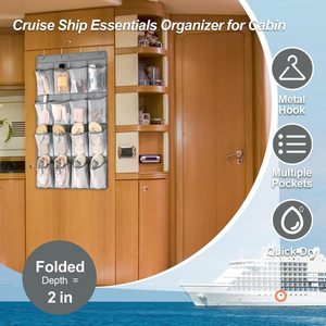 16-Pocket Hanging Organizer Breathable Mesh <b>Shoe</b> Storage Over The Door With <b>Hooks</b> For Closet And Travel Use - Product Image 2