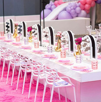 Weißer Kinder-Tisch Event-Langtisch Rechteckiger Acryl-Kinderpartytisch für Hochzeiten und Veranstaltungen