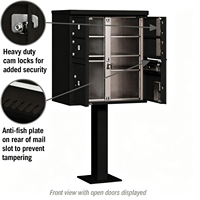 12 pouces W x 6. 5 pouces Boîtier de distribution USPS Access Cluster de type porte, taille H x 15 po, noir