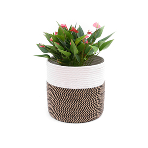 Corde De coton Panier Moderne Plancher Intérieur Jardinières, Organisateur De Stockage Panier Tissé Décor À <span class=keywords><strong>La</strong></span> <span class=keywords><strong>Maison</strong></span> - Product Image 4
