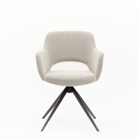 Ensemble de fauteuils pivotants élégants Chaise d'appoint rembourrée Chaise de courtoisie pour maquillage avec dossier pour salle à manger Chambre à coucher Salon