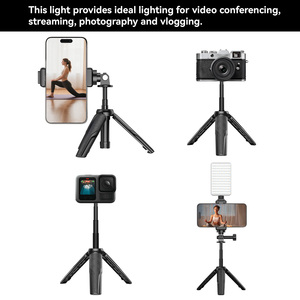 Kit de diffusion en direct pour téléphone portable Stand LED Fill Light Handheld Selfie Stick Trépied Portable Vlog Recording Photography Kit - Product Image 5
