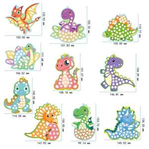 Marcadores Creativos Multifuncionales para Niños, Lindos Dinosaurios, Manualidades, Juguete de Arte, Pegatinas Láser de Mosaico, 10 Etiquetas Creativas para Niños - Product Image 3