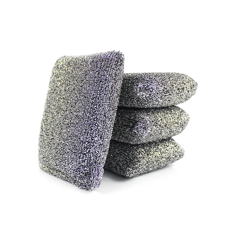 Wholesale Eco-friendly kitchen cleaning dish sponge Polyester stainless steel scouring pad For Pan Dish Pot Washing
